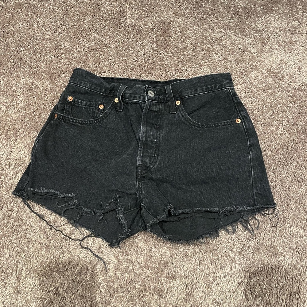 Levi’s 501 High Waisted Black Shorts